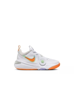 Кроссовки баскетбольные Team Hustle D 11 - детские, White/Orange Nike
