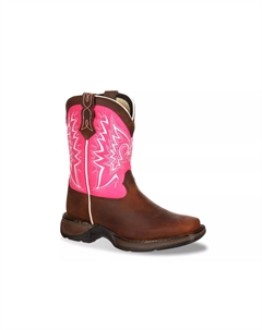 Ботинки ковбойские - детские, Pink/Brown Durango