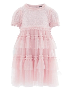 Платье из тюля, расшитое пайетками, розовый Needle & thread kids