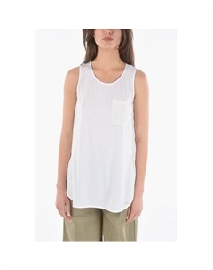 Топ свободного кроя с боковыми разрезами и нагрудным карманом, White Woolrich