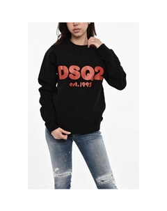 Хлопковая толстовка с круглым вырезом и принтом спереди, Black Dsquared2