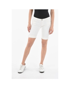 Шорты из денима стрейч с 5 карманами и логотипом на пуговицах, White Woolrich