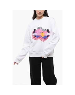 Толстовка SPRAY SUNSET из начесаного хлопка с круглым вырезом, White Dsquared2