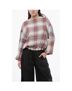 Летняя университетская блузка из льняной смеси в клетку, Multicolor Woolrich
