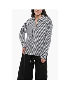 Рубашка из пряжи в полоску с завязками по низу, Black and White Woolrich