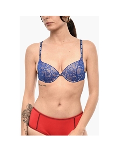 Кружевной бюстгальтер-балконет ICON со сплошным логотипом, Blue Dsquared2
