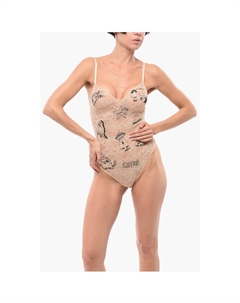 Кружевное боди с вышивкой по всей поверхности, Multicolor Dsquared2