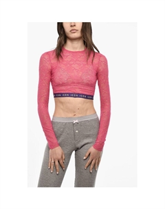 Укороченный кружевной топ с логотипом на ленте, Multicolor Dsquared2