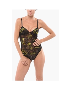 Кружевное боди с вышивкой по всей поверхности, Black Dsquared2