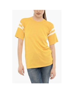 Футболка из хлопка с круглым вырезом и контрастной полосой, Yellow Woolrich