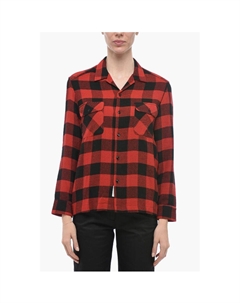 Красная вискозная рубашка, Red Woolrich