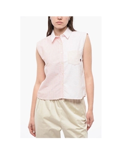 Рубашка без рукавов в полоску с нагрудным карманом, Orange Woolrich