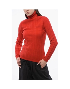 Свитер из кашемировой смеси в рубчик с воротником-стойкой, Red Woolrich