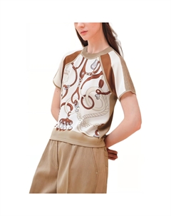 Футболка женская жемчужно-белая Hermes Hermès