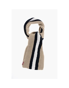 Шарф из смеси альпаки с контрастной полосой, Beige Dsquared2