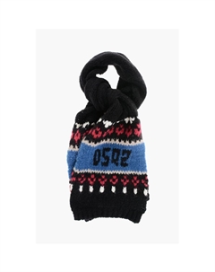 Шарф из смеси альпаки с мотивом Фэйр-Айл, Multicolor Dsquared2