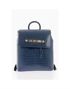 Рюкзак LOVE из искусственной кожи с эффектом крокодила, Blue Moschino