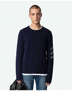 Мужской кашемировой свитер Kennedy с длинными рукавами, тёмно-синий Zadig&voltaire