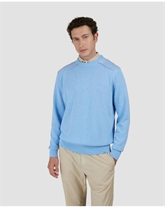 Мужской свитер с льняными вставками на плечах, синий Paul & shark