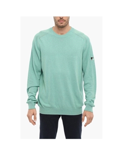 Свитер с круглым вырезом из хлопка и льна, Light Blue Woolrich