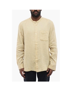 Бежевая льняная рубашка, Beige Woolrich