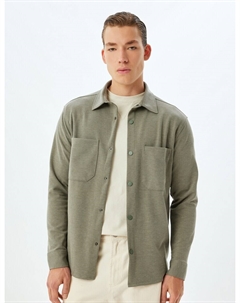 Рубашка обычного кроя на пуговицах, хаки Koton