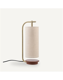 Лампа из льна и искусственной кожи Yob бежевый Am.pm.