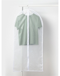 Чехол для одежды, плотный, 60×120 см, прозрачный с белым Доляна
