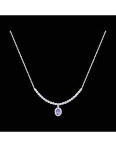 Колье из белого золота с бриллиантами и танзанитом Sokolov