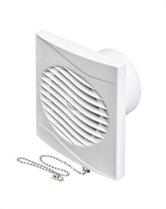 Вентилятор осевой Волна с тяговым выключателем с антимоскитной сеткой 157х157 мм d100 мм белый Event