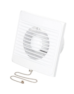 Вентилятор осевой С с тяговым выключателем с обратным клапаном с антимоскитной сеткой 157х157 мм d100 мм белый Event