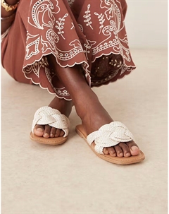 Сандалии-мюли Flora белого цвета Asos design