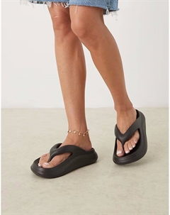 Массивные шлепанцы Fudge черного цвета Asos design