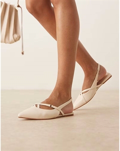 Туфли-лодочки Lantern с заостренным носком и ремешками в кремово-белом цвете Asos design