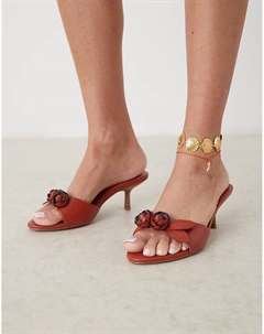 Мюли на каблуке цвета ржавчины от Heartly Asos design