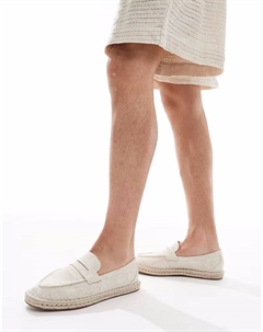 Эспадрильи-пенни-лоферы из бежевого льна Asos design