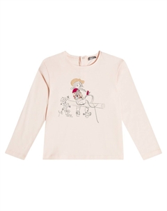 Футболка из хлопкового джерси с аппликацией, розовый Il gufo