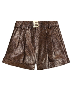 Шорты ламе, золотой Balmain