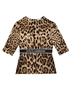Шелковый топ с леопардовым принтом Dolce&Gabbana, леопард Dolce&gabbana
