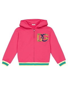 Худи с логотипом на молнии из хлопка Dolce&Gabbana, розовый Dolce&gabbana