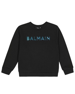 Толстовка из хлопкового джерси с логотипом, черный Balmain