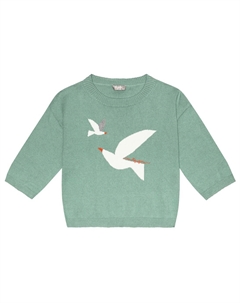 Хлопковый свитер интарсия, зеленый Il gufo