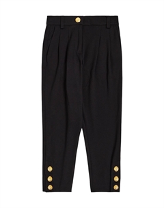 Украшенные плиссированные брюки, черный Balmain