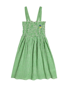 Платье Vichy из льна и хлопка, зеленый Bobo choses