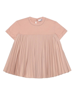 Хлопковая футболка со складками, розовый Brunello cucinelli