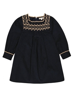 Вельветовое платье Robina в горох, синий Caramel