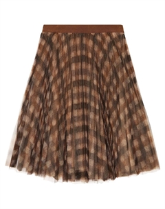Юбка из тюля со складками в клетку, разноцветный Brunello cucinelli