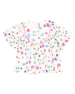 Хлопковый топ с цветочным принтом, белый Il gufo