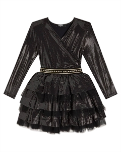 Многоуровневое платье, черный Balmain