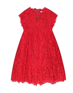 Украшенное кружевное платье Dolce&Gabbana, красный Dolce&gabbana